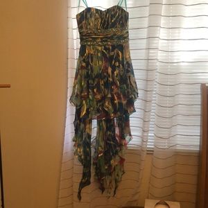 Hi to low semi formal strapless cocktail dress